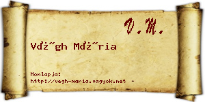 Végh Mária névjegykártya
