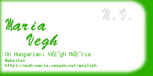 maria vegh business card